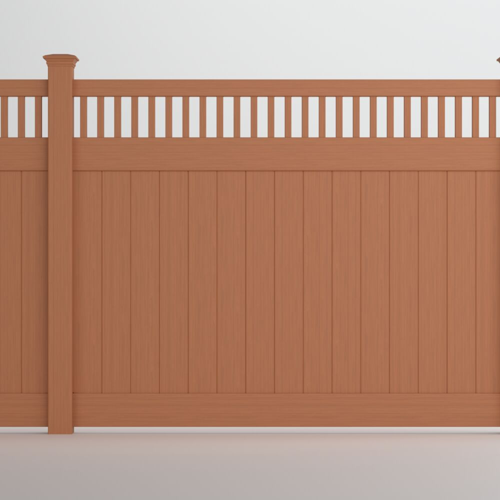 Catalyst Chesapeake TimberGrain Closed Spindle Privacy Fence Panel - Sierra Blend