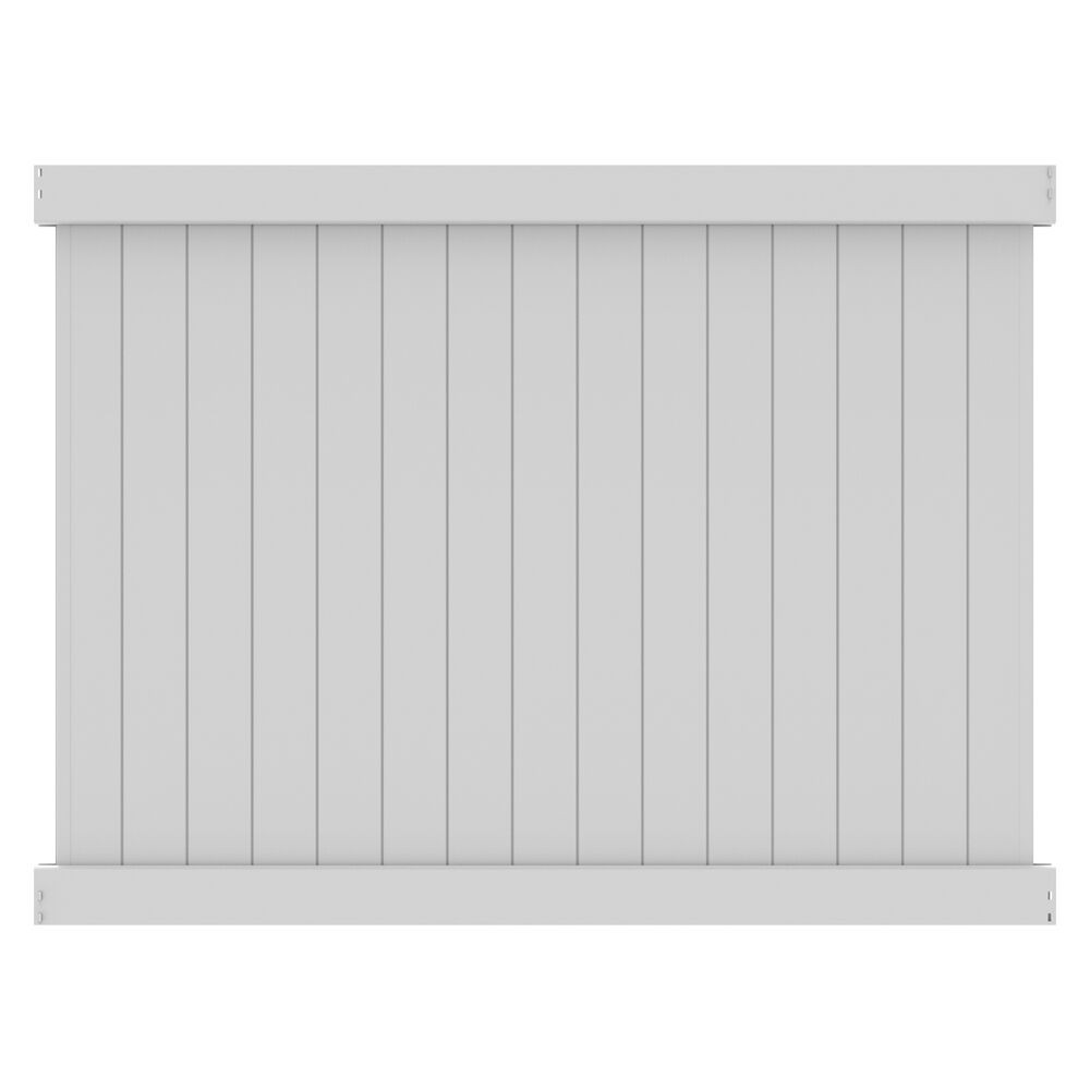 Catalyst Newbury Standard Solid Vertical Privacy Fence Panel with Element Signature Rail Profile - White