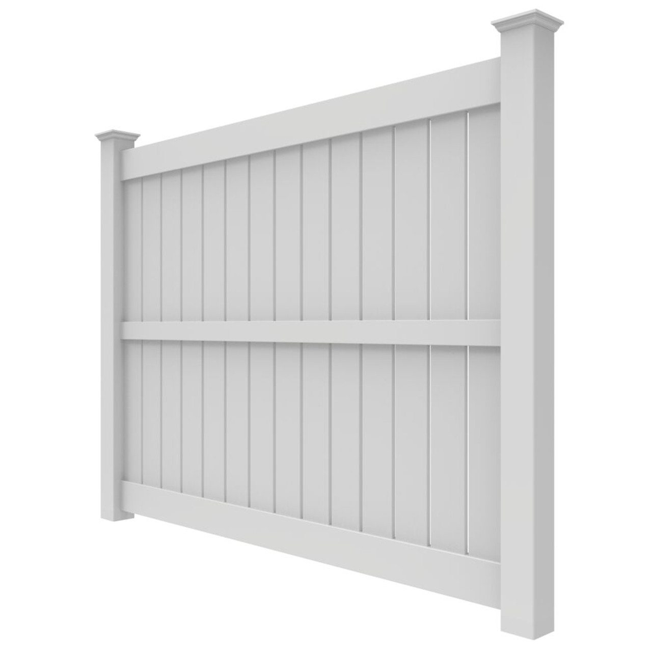 Catalyst Hudson Standard Semi-Privacy Fence Panel, Angled View - White