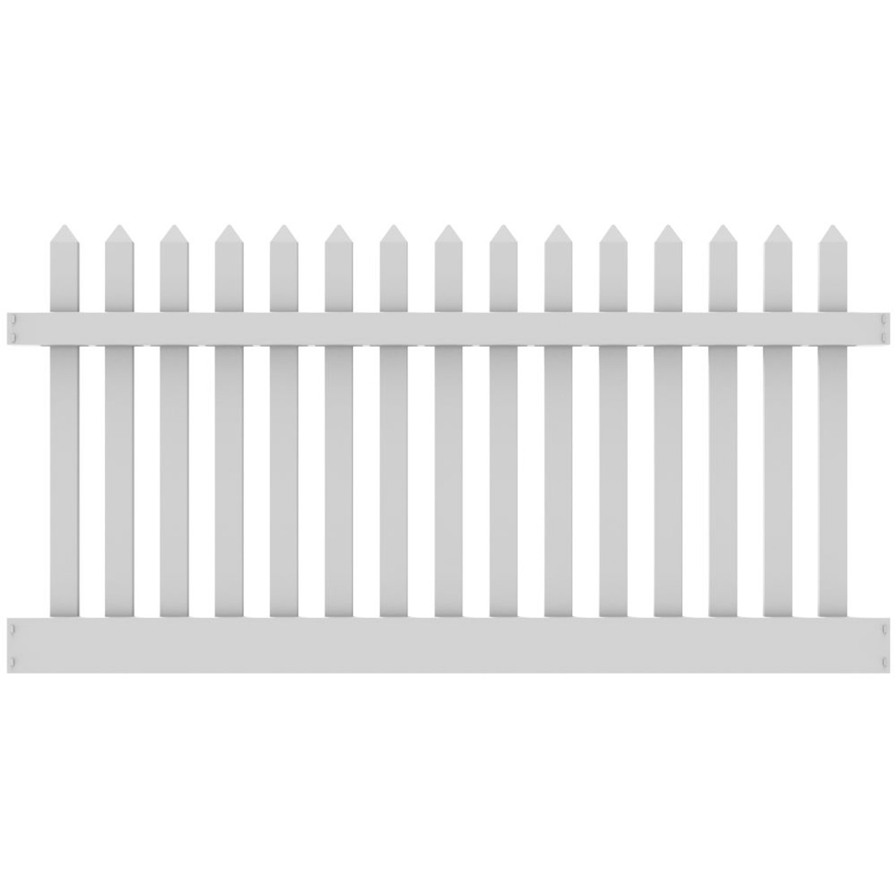 Catalyst Nantucket Classic Spade Picket Straight Fence Panel - White