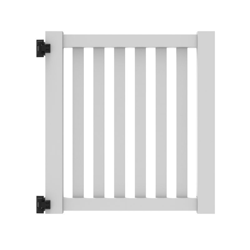 Catalyst Norwalk Closed Picket Vinyl Gate with Hinges - White