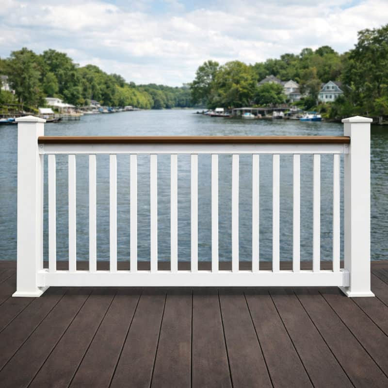 400 Series Model Level Railing Section with Deckboard - AI Generated Representation