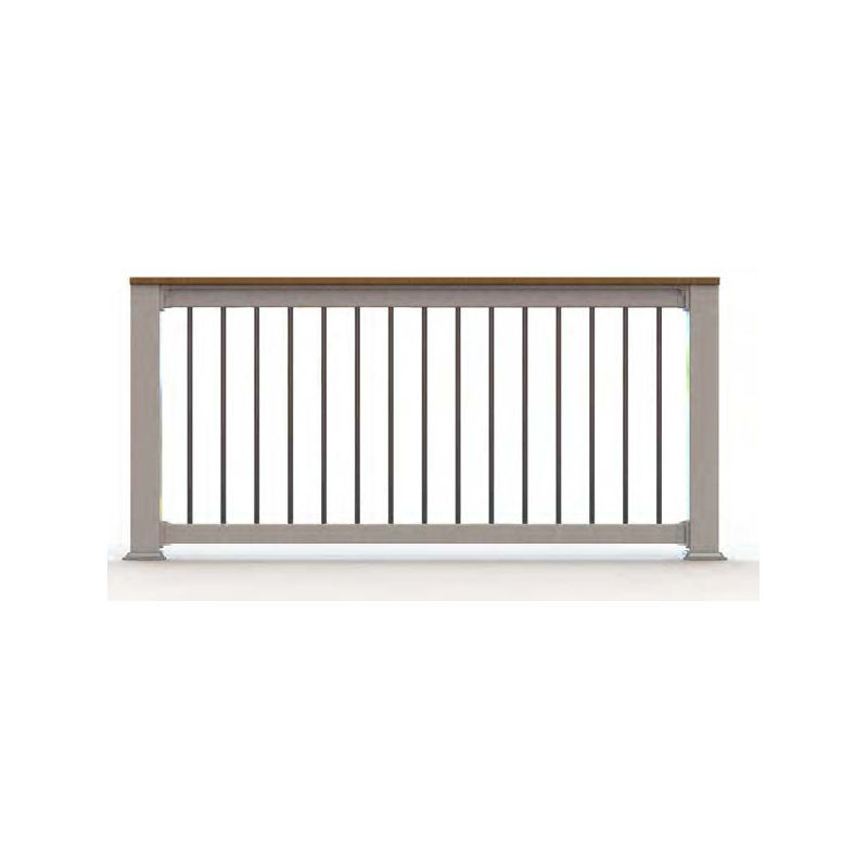 400 Series York Level Railing Section - Vinyl with 3/4" Round Aluminum Balusters