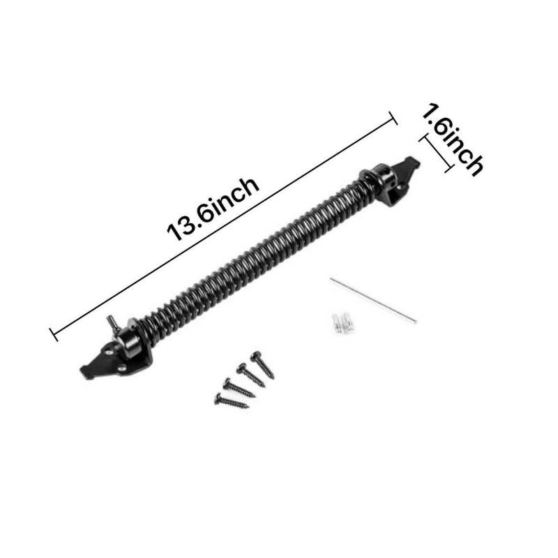 Heavy Duty Black Steel Gate Spring for Wood Gates with Dimensions