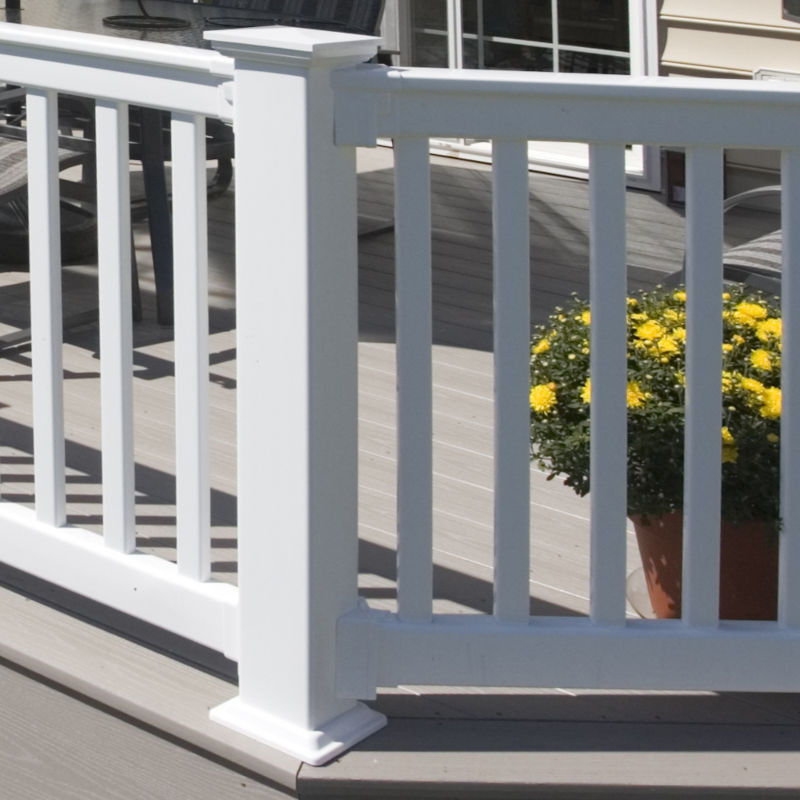 Superior Outdoor Products 1000 Series Railing with 45-Degree Wedge on Post - White