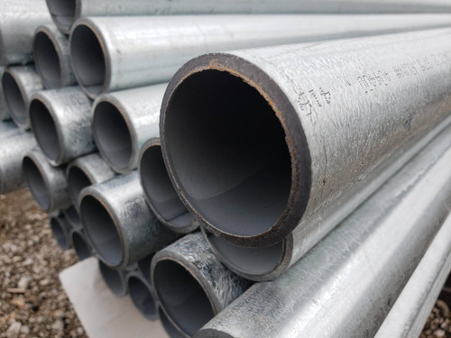 Closeup of Commercial Grade SF40 Pipe for Chain Link Posts & Framework