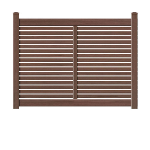 Catalyst Largo TimberGrain Vinyl Semi-Privacy Fence Panel - Brazilian Blend