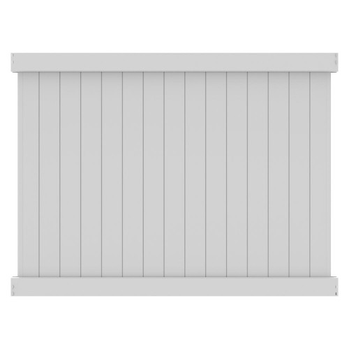 Catalyst Newbury Standard Solid Vertical Privacy Fence Panel with Element Signature Rail Profile - White