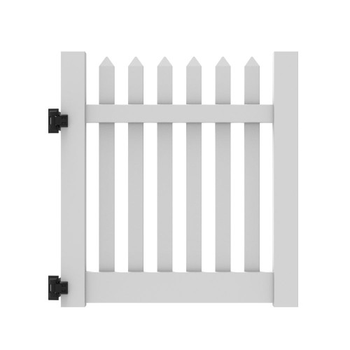 Catalyst Nantucket Classic Spade Picket 4' Wide Straight Gate - White