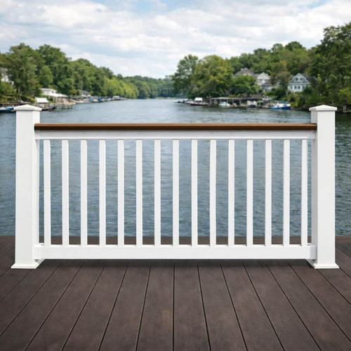 400 Series Model Level Railing Section with Deckboard - AI Generated Representation