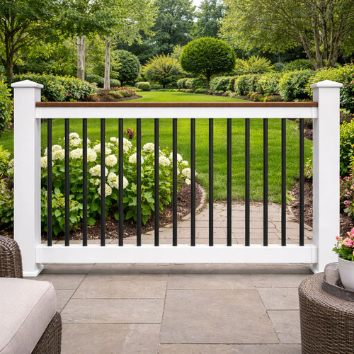 400 Series Whitmer Vinyl Deckboard Railing Section - AI Generated Image