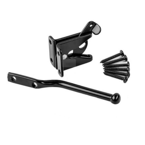 Black Steel Gravity Latch for Wood Gates