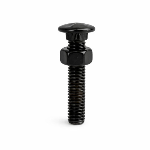 5/16" x 1-1/4" Black Carriage Bolt with Nut Installed