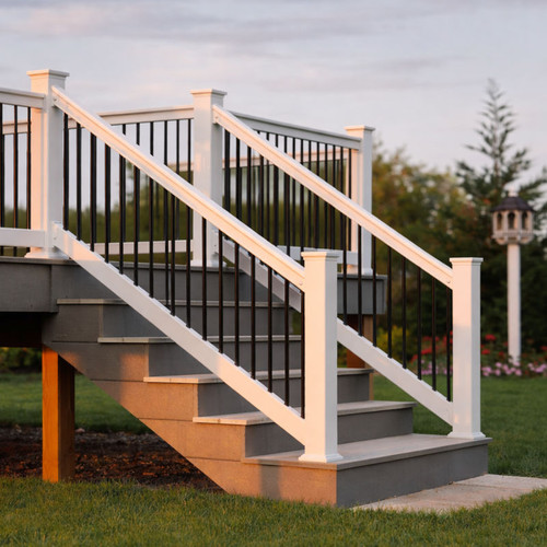 1000 Series York Vinyl Railing Stair Sections on Deck Stairs