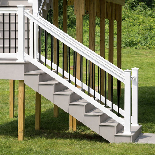 1000 Series Whitmer 36" Stair Railing - White with Black Balusters