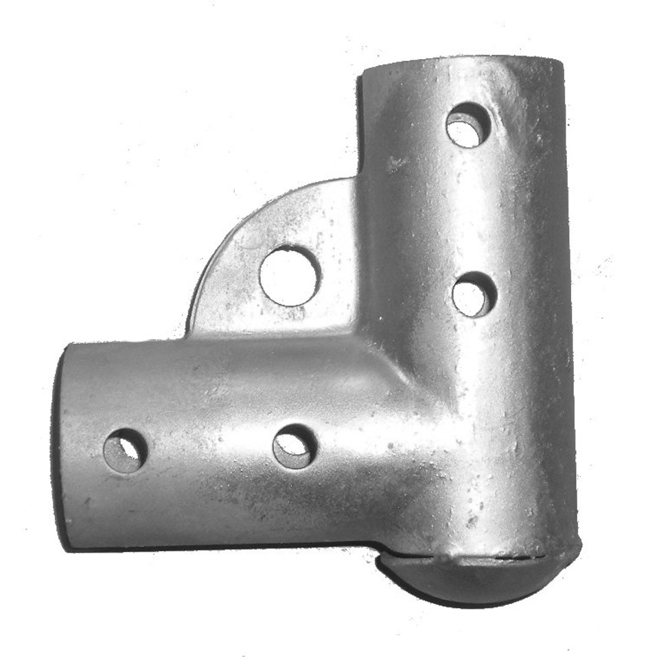 Residential Pressed Steel Chain Link Gate Corner, Galvanized