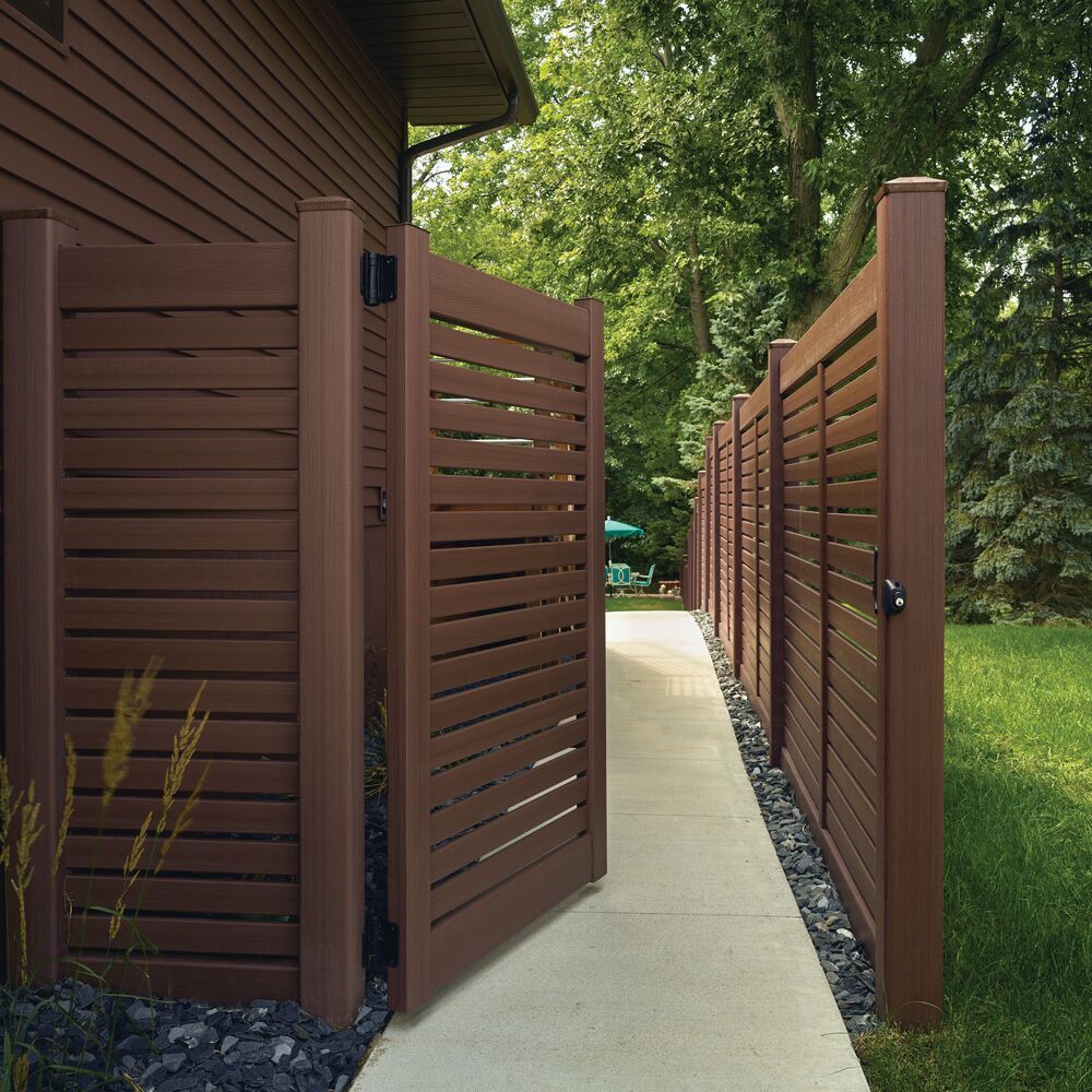 Catalyst Largo TimberGrain Fence & Gate in Brazilian Blend - Walkway Installation