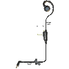 Curl 1-Wire PTT Earpiece with Camlock Connector for Kyocera