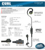 CURL 1-Wire PTT Waterproof Earpiece For Sonim XP5s, XP8, XP5plus, XP10