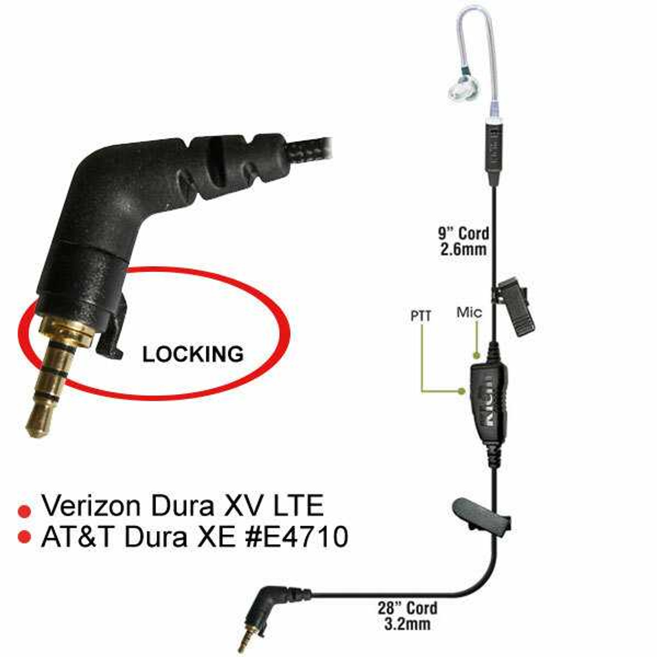 Star-Pro Single-Wire Earpiece with Camlock Connector for Kyocera [[product_type]] kleinelectronics.com 59.95