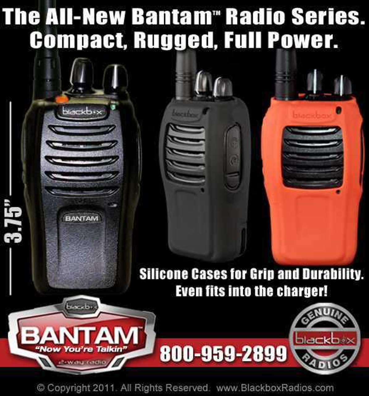 Klein Electronics BANTAM-U-M1 Blackbox Bantam UHF 2-Way Radio; Compact,  Rugged, Full Power Radio; 16 Channel; watts/2 watts RF power; Scan 