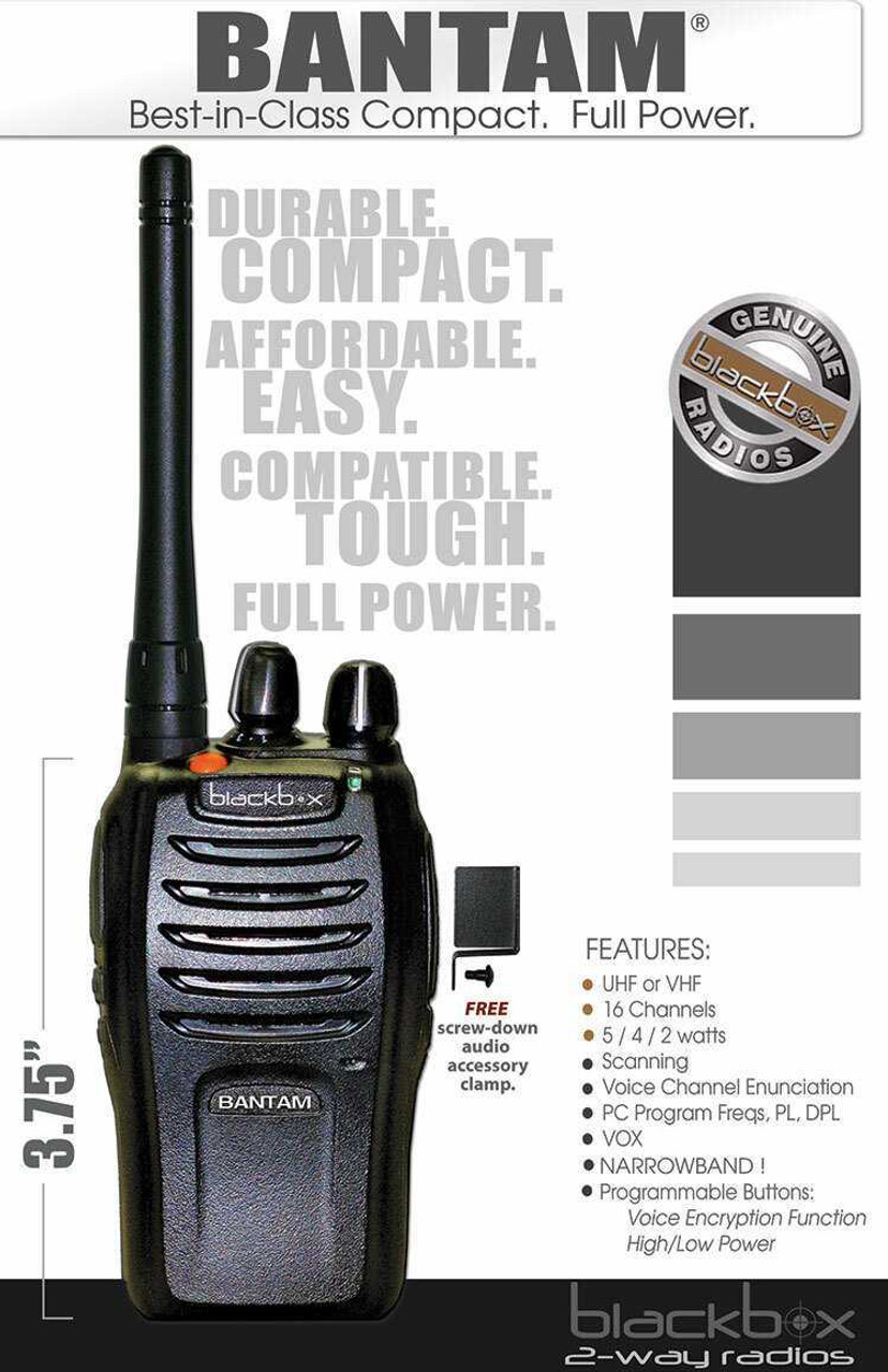 Blackbox Bantam VHF Radio w/Motorola Connector Jack Two-Way Radio kleinelectronics.com 219.95