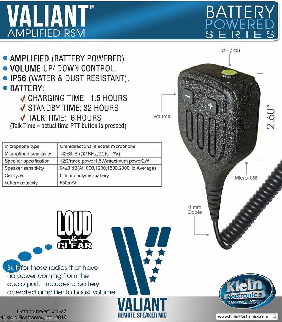 Klein VALIANT Shoulder Speaker Mic