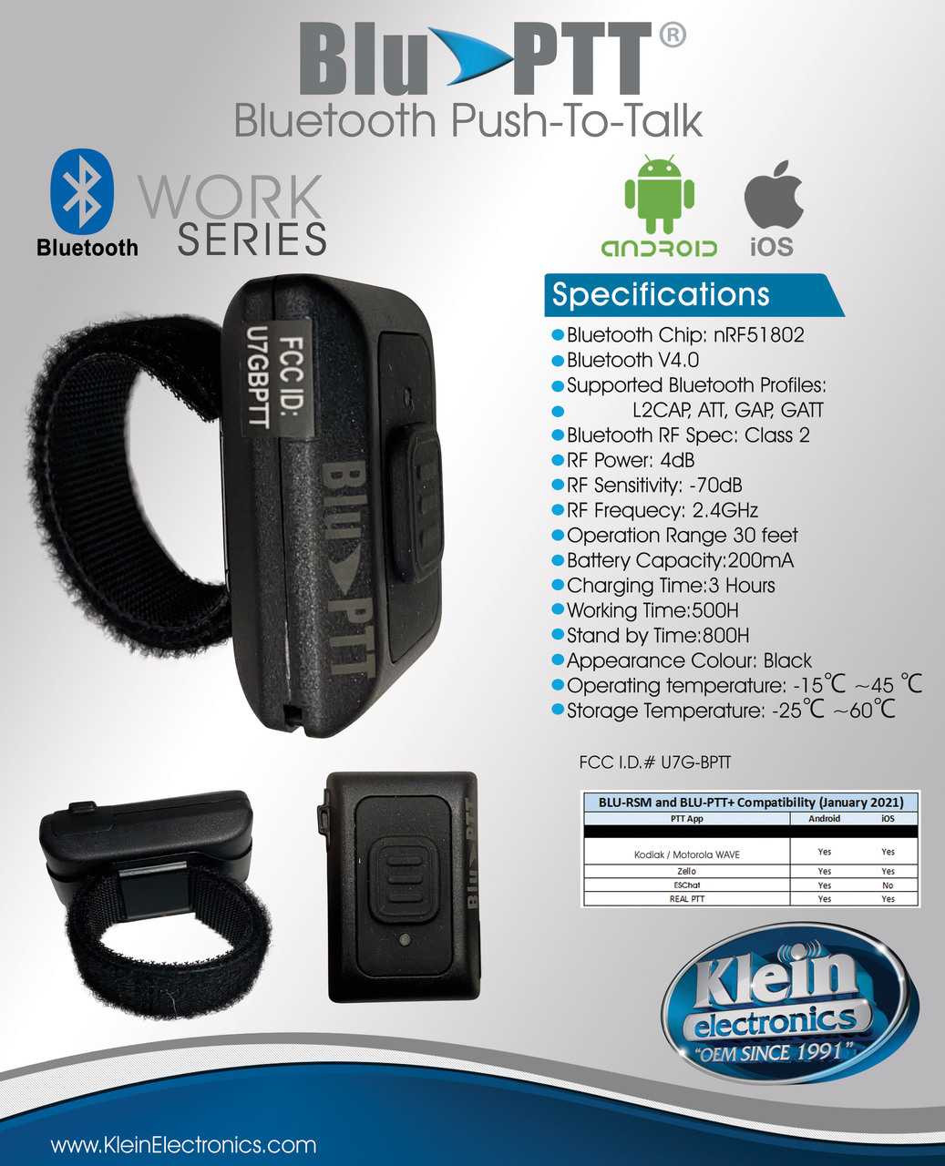 BLU-PTT+ 2nd Gen Bluetooth Push-To-Talk Button