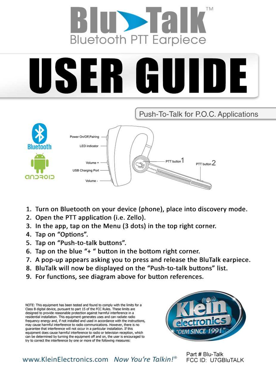 VoicePing  Integrated Bluetooth PTT Headset