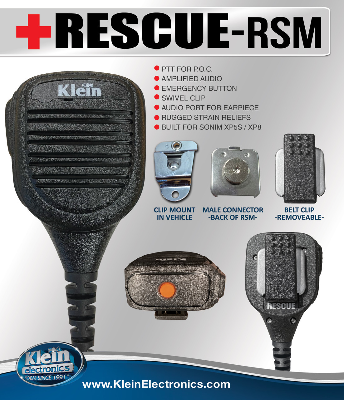 RESCUE Remote Shoulder Speaker Microphone For Sonim