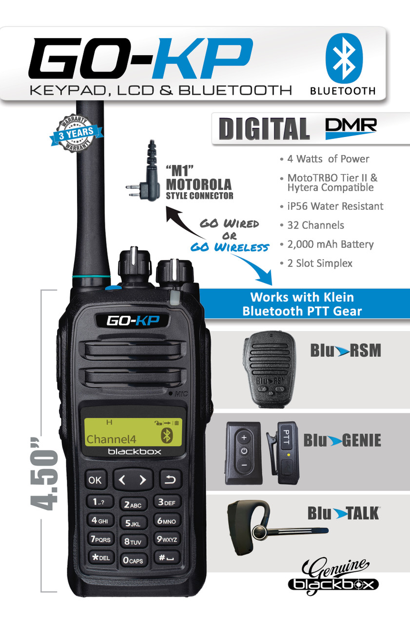 Blackbox GO!  Keypad, LCD, Bluetooth -DMR 2-Way Radio