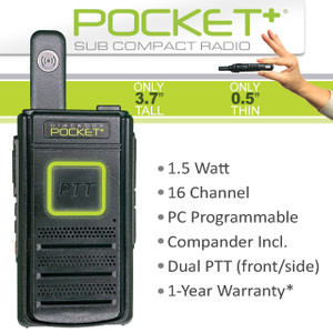 Pocket+ UHF Radio w/Kenwood Connector