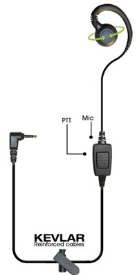 CURL 1-Wire PTT Earpiece with 3.5mm Connector - Poly Rove