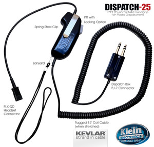 DISPATCH-25   (PTT with 25' Cable) replaces Plantronics SHS1890