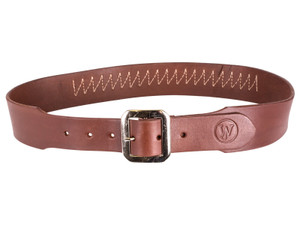 Leather Gun Belt, 30-37 Inch Waist, 20 Cartridge Loops, Mahogany Leather Gun Belt, 30-37 Inch Waist, 20 Cartridge Loops, Mahogany