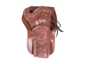 Western Justice Hand-Tooled Leather Holster, 6", Mahogany, Right Hand Western Justice Hand-Tooled Leather Holster, 6", Mahogany, Right Hand