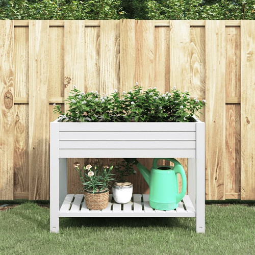 vidaXL Garden Raised Bed White 43.3"x17.7"x31.1" Polypropylene