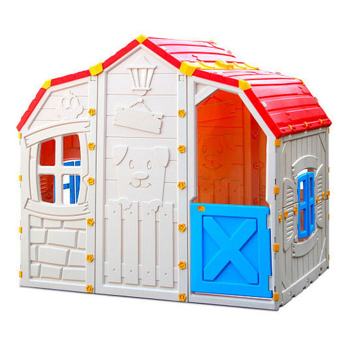 Cottage Kids Playhouse with Openable Windows and Working Door - Color: Multicolor