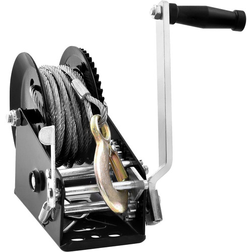  Hand Winch, 3500 lbs Pulling Capacity, Boat Trailer Winch Heavy Duty Rope Crank with 33 ft Steel W