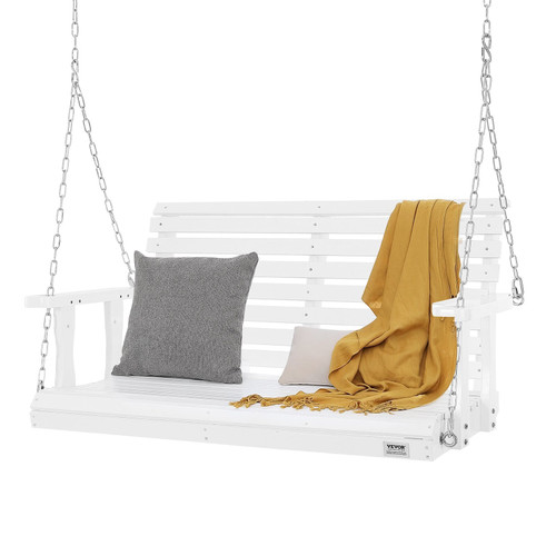 Wooden Porch Swing 4 ft, Patio bench swing for Courtyard & Garden, Upgraded 880 lbs Strong Load Cap