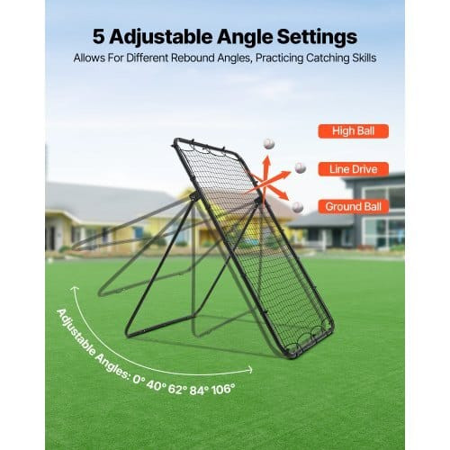 Baseball Softball Rebounder Net 4 x 6 ft Pitch Back Trainer Target, 5 Adjustable Angles with Strike E415-BQHDWJDKD46FJ8UGP001V0