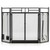 3-Panel Folding Wrought Iron Fireplace Screen with Doors and 4 Pieces Tools Set-Black - Color: Black