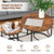 Set of 2 Modern Round Stacking Nesting Coffee Tables for Living Room-Rustic Brown - Color: Rustic B