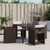 Patio Chairs with Cushions 4 pcs Brown Poly Rattan