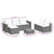 5 Piece Patio Sofa Set with Cushions Black Poly Rattan Acacia