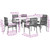 7 Piece Patio Dining Set with Cushions Gray Poly Rattan
