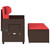 Reclining Patio Bench with Cushions Brown Poly Rattan