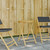Folding Patio Table 21.7"x29.5" Bamboo