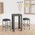 3 Piece Patio Bar Set with Cushions Poly Rattan Gray