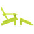 Patio Adirondack Chair with Ottoman Solid Fir Wood Green
